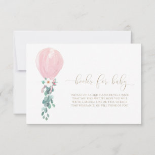Tarjeta de Solicitud de Libros de Globos Rosados p
