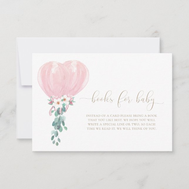 Tarjeta de Solicitud de Libros de Globos Rosas par (Anverso)