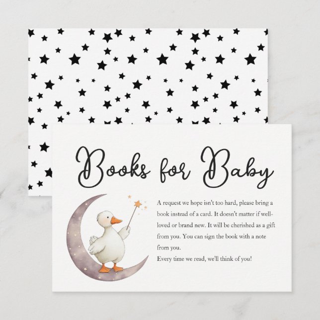 Tarjeta de solicitud de libros para baby shower de (Anverso / Reverso)