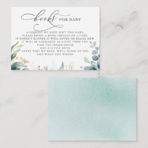 Tarjeta de solicitud de libros para bebé dorado