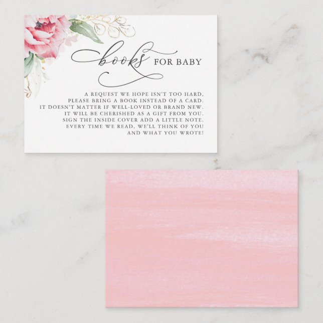 Tarjeta de solicitud de libros para bebé dorado (Anverso / Reverso)