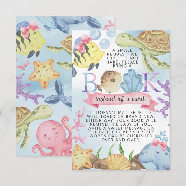 Tarjeta de solicitud de libros para bebé Under the (Anverso / Reverso)