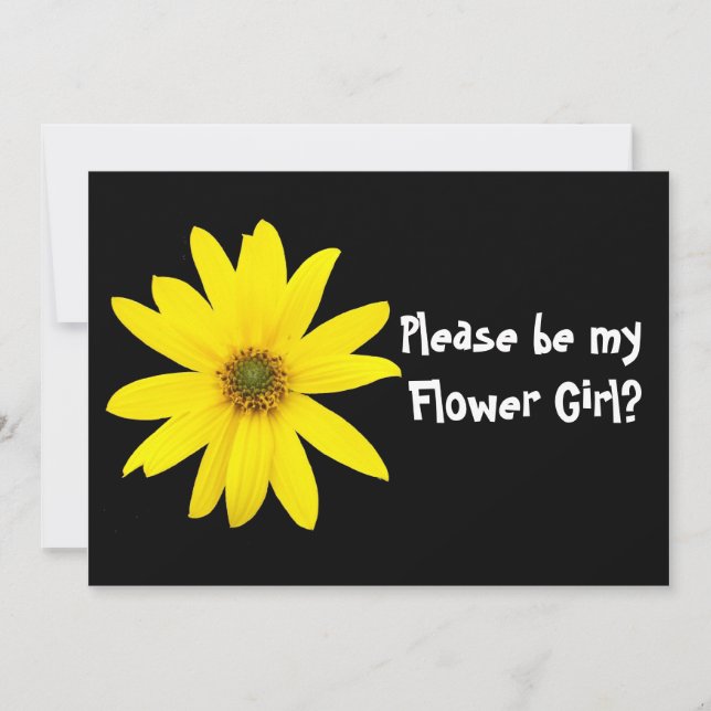 Tarjeta de solicitud de niña con girasoles (Anverso)