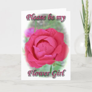 Tarjeta de solicitud de niña de las flores de rosa