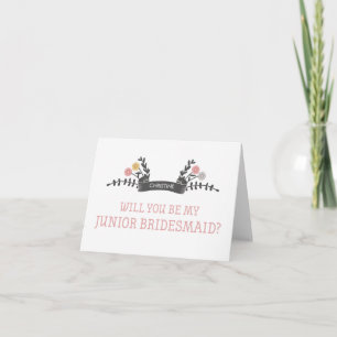 Tarjeta de solicitud de novias junior con flores m