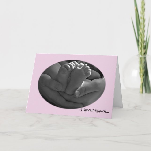 Tarjeta de solicitud de padrino Chica rosa (Anverso)