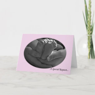 Tarjeta de solicitud de padrino Chica rosa