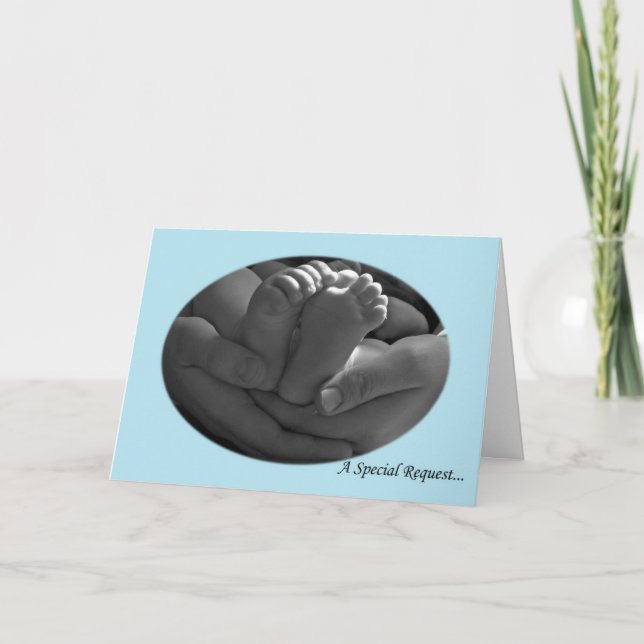 Tarjeta de solicitud de padrino de niño con manos  (Anverso)