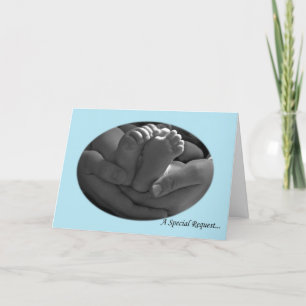 Tarjeta de solicitud de padrino para niños y manos