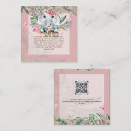 Tarjeta de solicitud de poesía para bebé elefante 