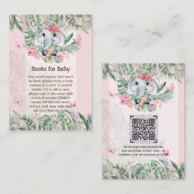 Tarjeta de solicitud de poesía para bebé elefante 