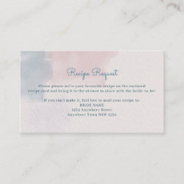 Tarjeta de solicitud de receta de color azul y ros