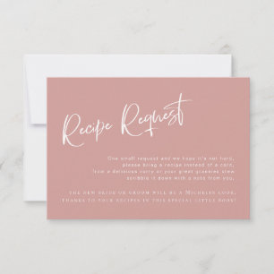 Tarjeta de solicitud de receta de ducha de novia r