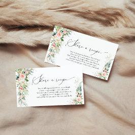 Tarjeta de solicitud de receta de rosas rosadas de