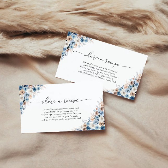 Tarjeta de solicitud de receta floral Blue Boho (Subido por el creador)