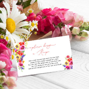 Tarjeta de solicitud de receta floral de color bri