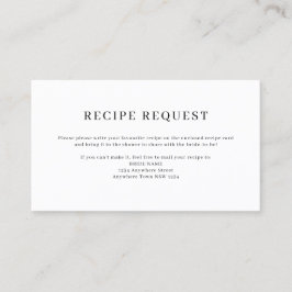 Tarjeta de solicitud de receta minimalista elegant