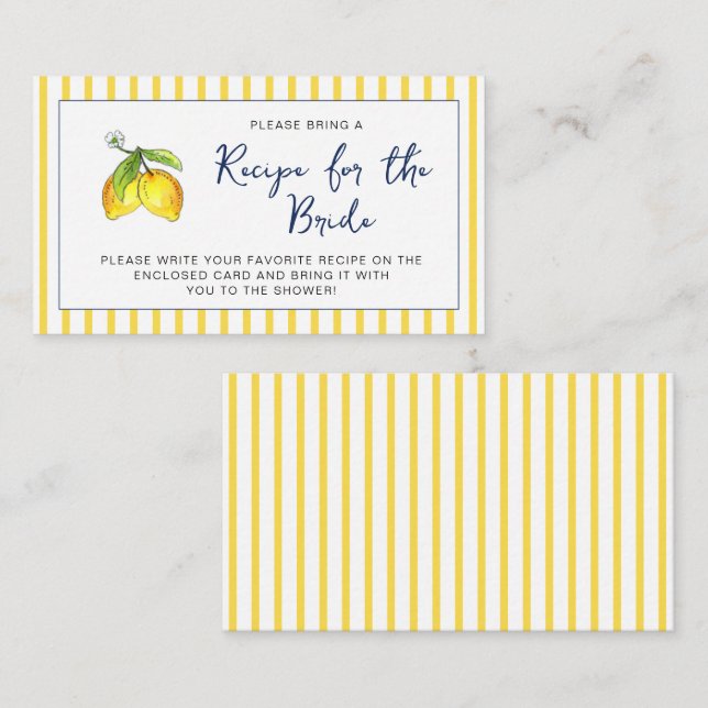 Tarjeta de solicitud de receta para ducha de novia (Anverso / Reverso)