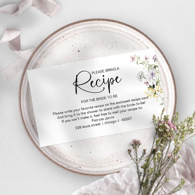 Tarjeta de solicitud de receta para ducha de novia (Subido por el creador)