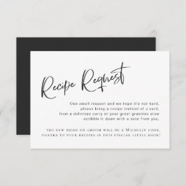 Tarjeta de solicitud de receta para ducha de novia