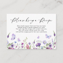 Tarjeta de solicitud de receta para mariposa de fl