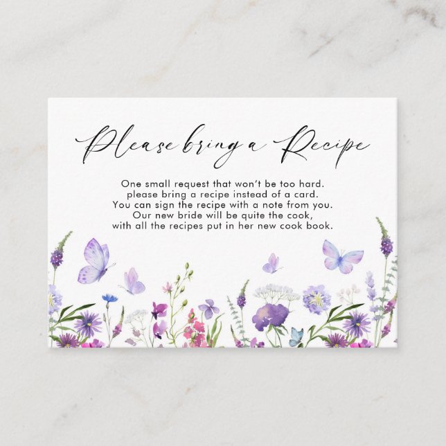 Tarjeta de solicitud de receta para mariposa de fl (Anverso)