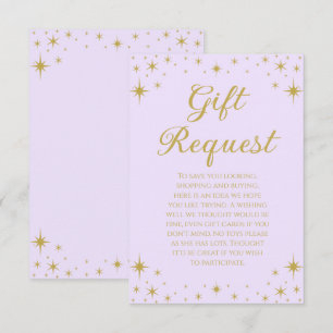 Tarjeta de solicitud de regalo de cumpleaños de la