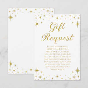 Tarjeta de solicitud de regalo de cumpleaños de la
