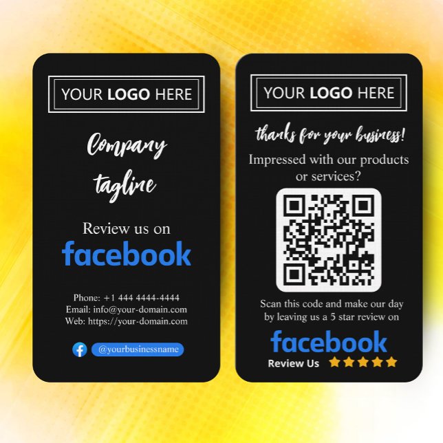 Tarjeta de solicitud de revisión de Facebook con l (promotional marketing)