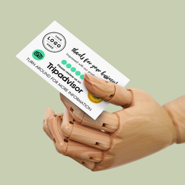 Tarjeta de solicitud de revisión de Tripadvisor co (Tripadvisor Review Request Card with QR Code. Get more 5 star review for your business)
