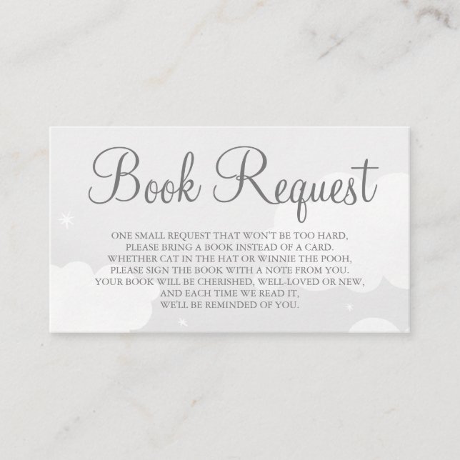 Tarjeta de solicitud de Sky Book de Light Gray Sta (Anverso)