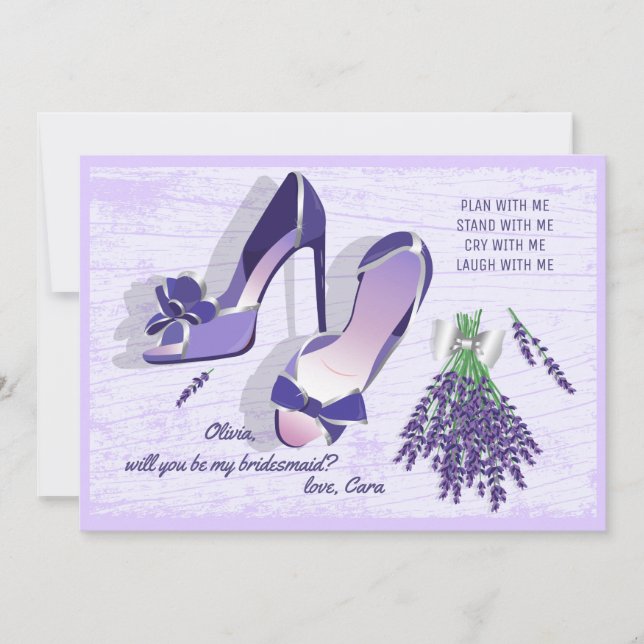 Tarjeta de solicitud de Stilettos and Lilacs Bride (Anverso)