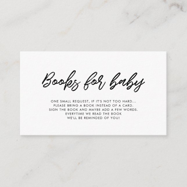 Tarjeta de solicitud de un libro de baño para bebé (Anverso)