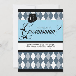 Tarjeta de solicitud Groomsman Argyle