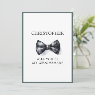 Tarjeta de solicitud Groomsman de Boda de Tuxedo c