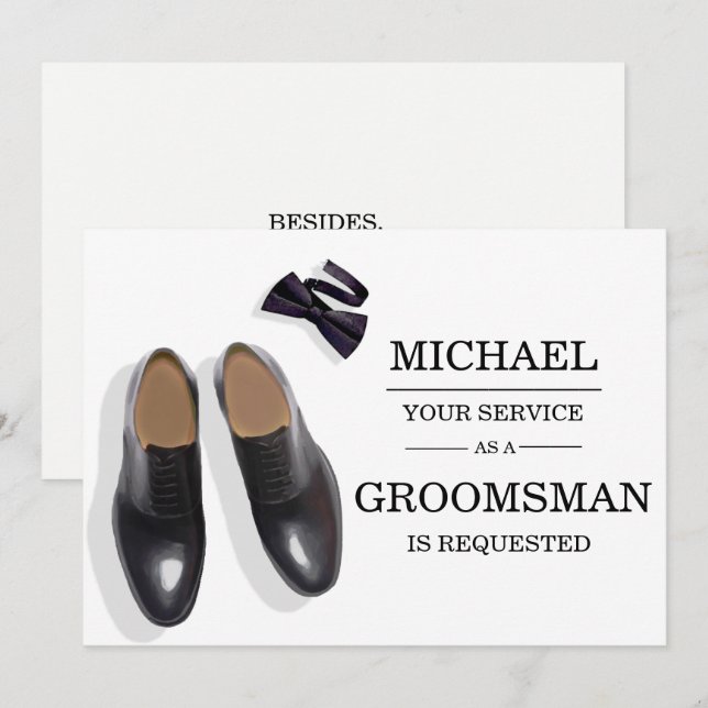 Tarjeta de solicitud Groomsman Groomsmen de color  (Anverso / Reverso)