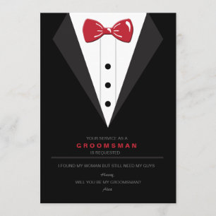Tarjeta de solicitud para Groomsman de la cola de 