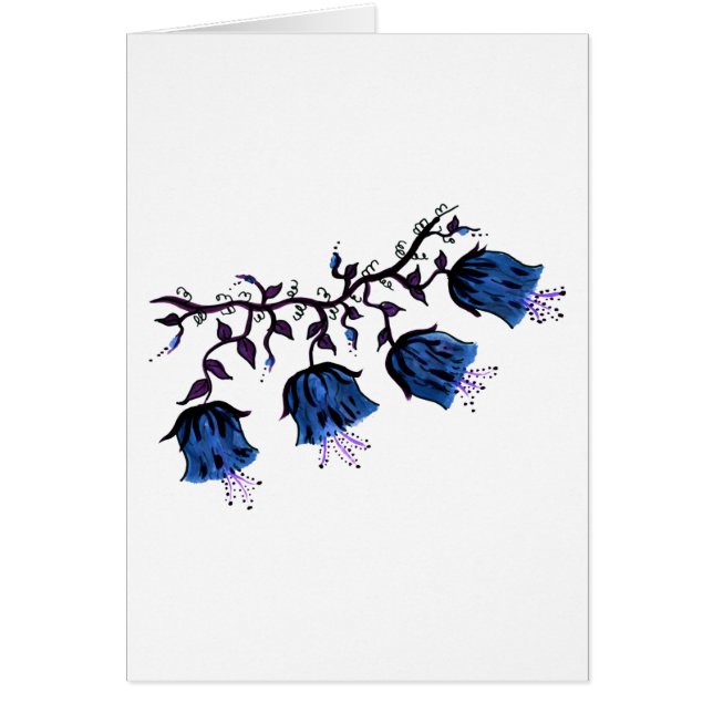 Tarjeta de solidaridad Blue Canterbury Bells Vine  (Frente)