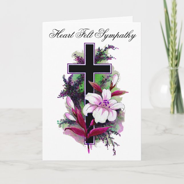 tarjeta de solidaridad con las flores moradas blan (Anverso)