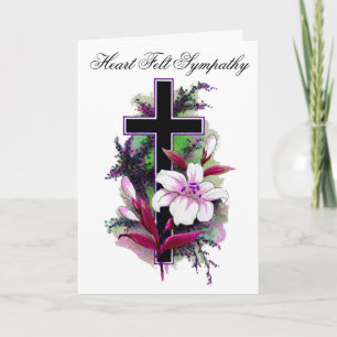 tarjeta de solidaridad con las flores moradas blan