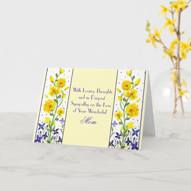 Tarjeta de solidaridad de flores moradas amarillas (flor amarilla)