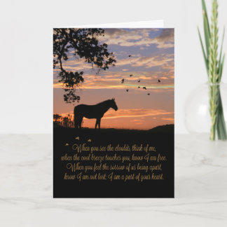 Tarjeta de solidaridad en homenaje a los caballos