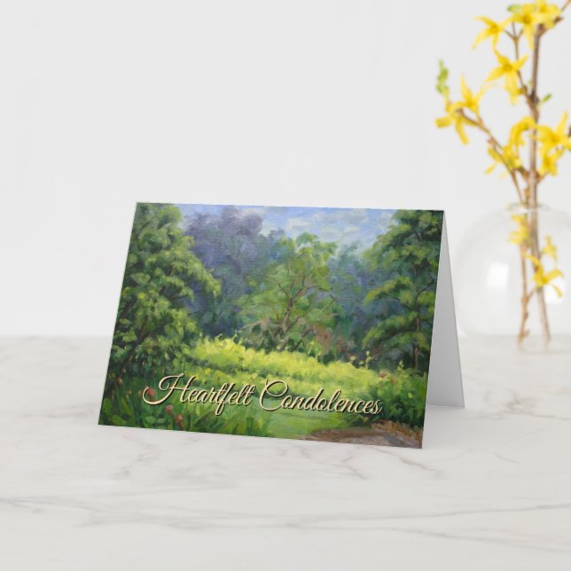 Tarjeta de solidaridad en memoria de bendiciones y (flor amarilla)