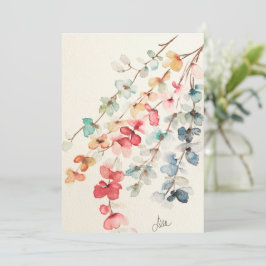 Tarjeta de solidaridad floral con cascada plana