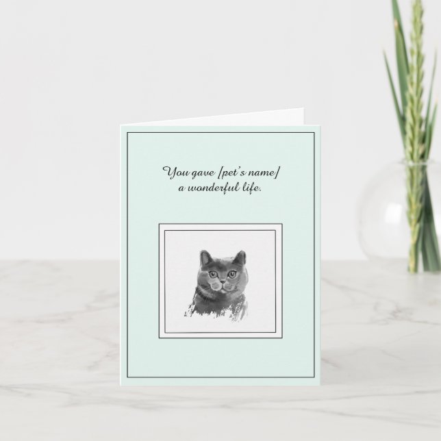 Tarjeta de solidaridad para un gato británico de S (Anverso)