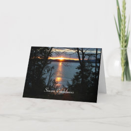 Tarjeta de solidaridad Sunset Over Forest Lake