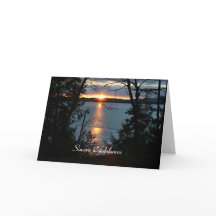 Tarjeta de solidaridad Sunset Over Forest Lake