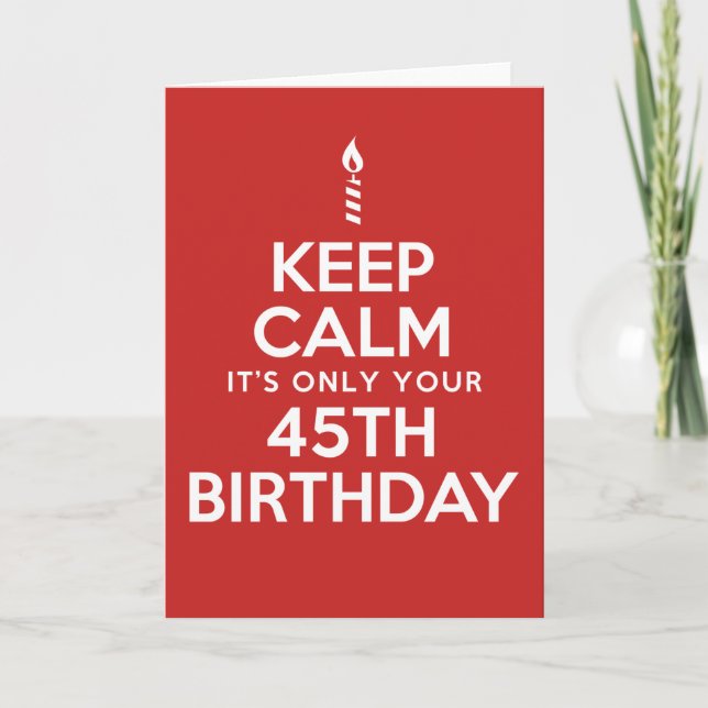 Tarjeta de solo 45 cumpleaños (Blank Inside) (Anverso)