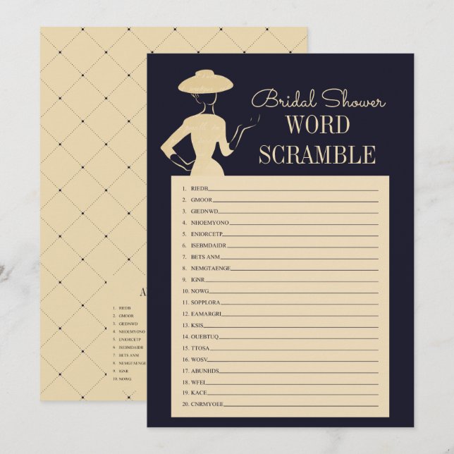 Tarjeta de solomillo de Word Vintage Classic Brida (Anverso / Reverso)