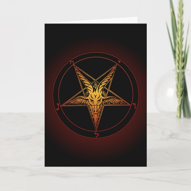 Tarjeta de solsticio de invierno Baphomet (Anverso)